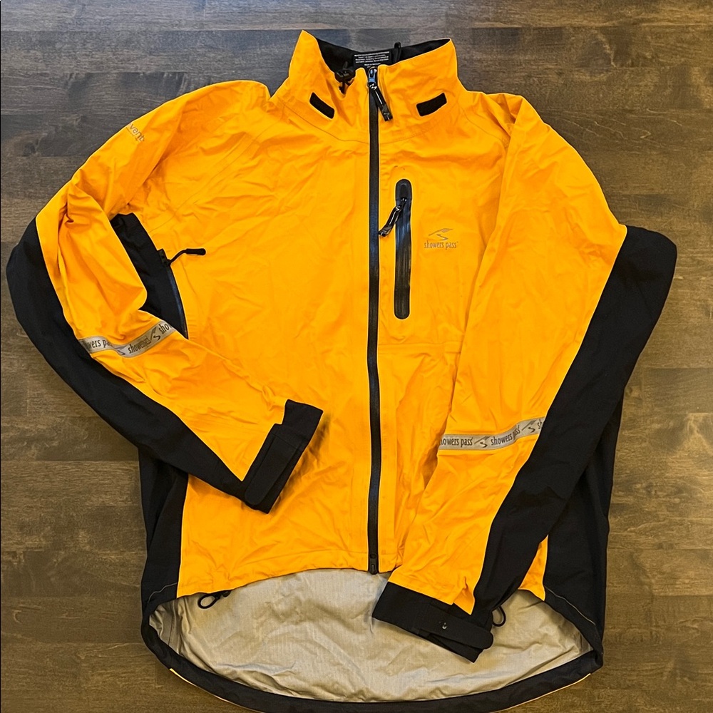 Men's Showers Pass Orange and Black Biking Performance Jacket